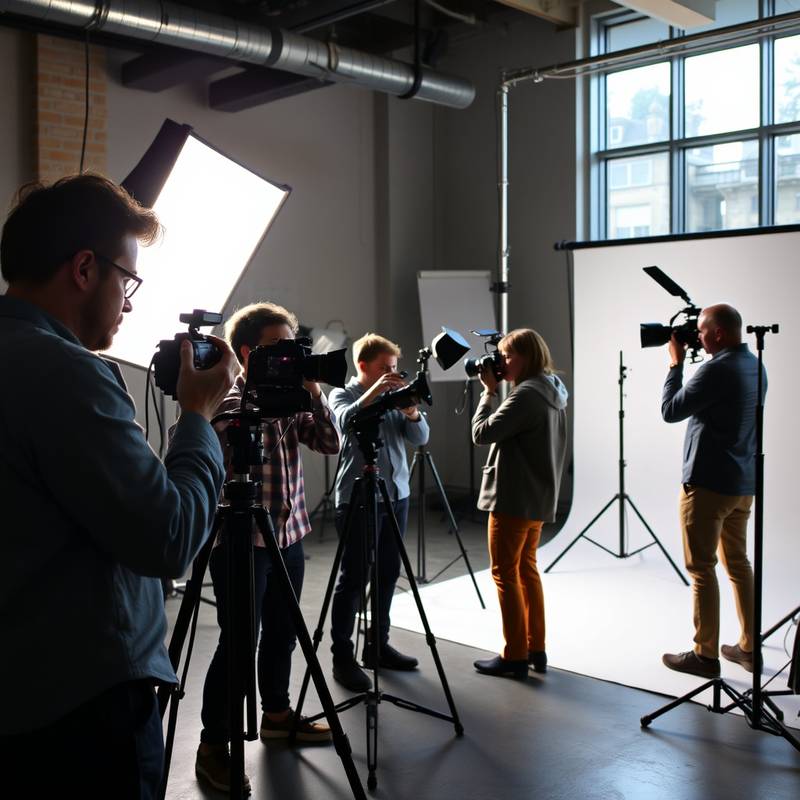 Professionelle kommerzielle Fotografen bei der Arbeit